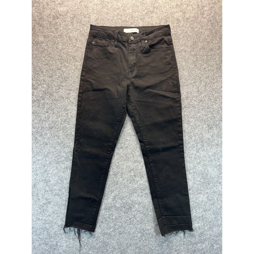 KanCan Jeans Women's 9 28 Skinny Black‎ Stretch Raw Hem Denim Mid Rise